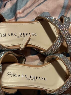 Marc Defang Girls' Crystal Embellished Nude Dress Sandals